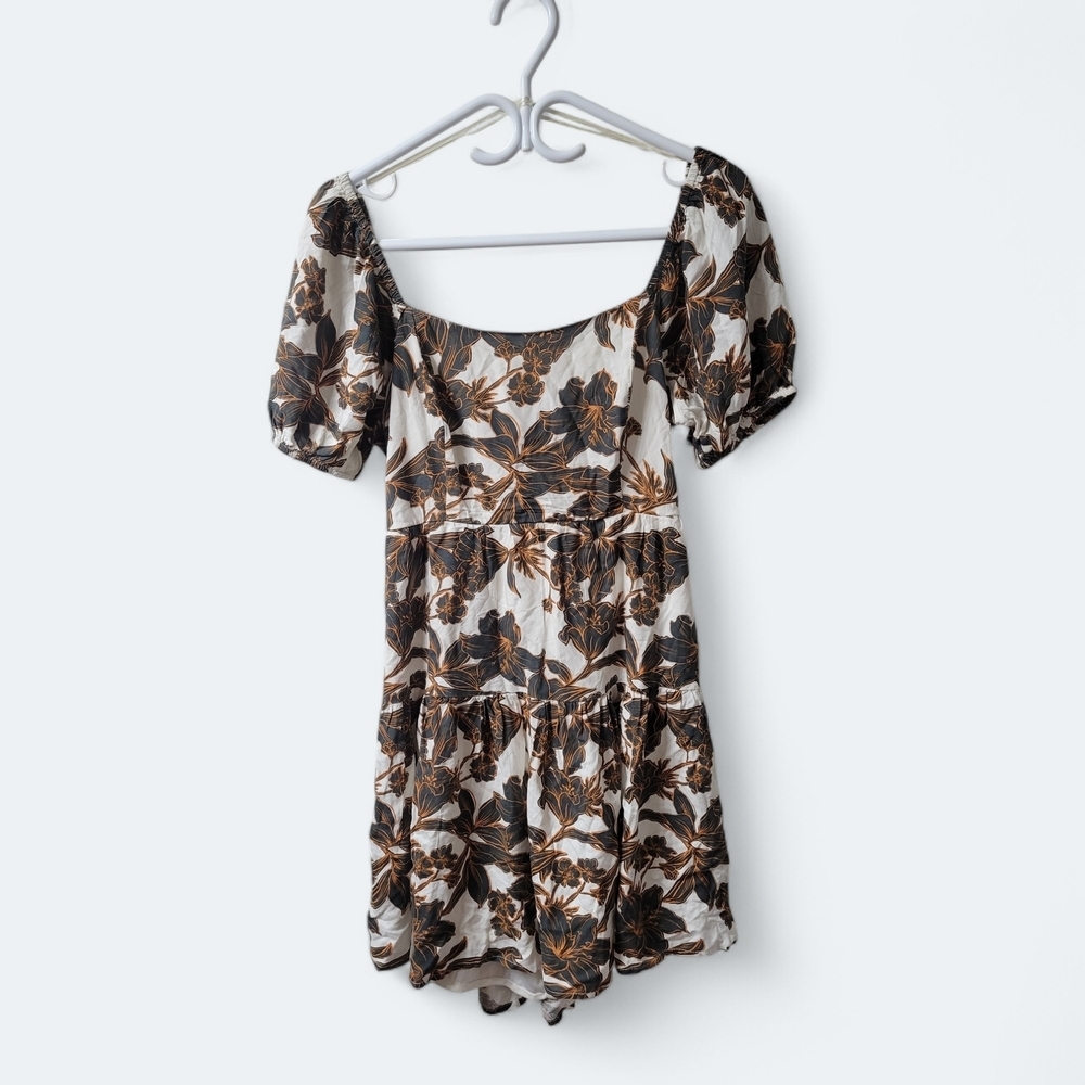 Jessica Simpson Floral Print Mini Dress With Back Tie | Size: L